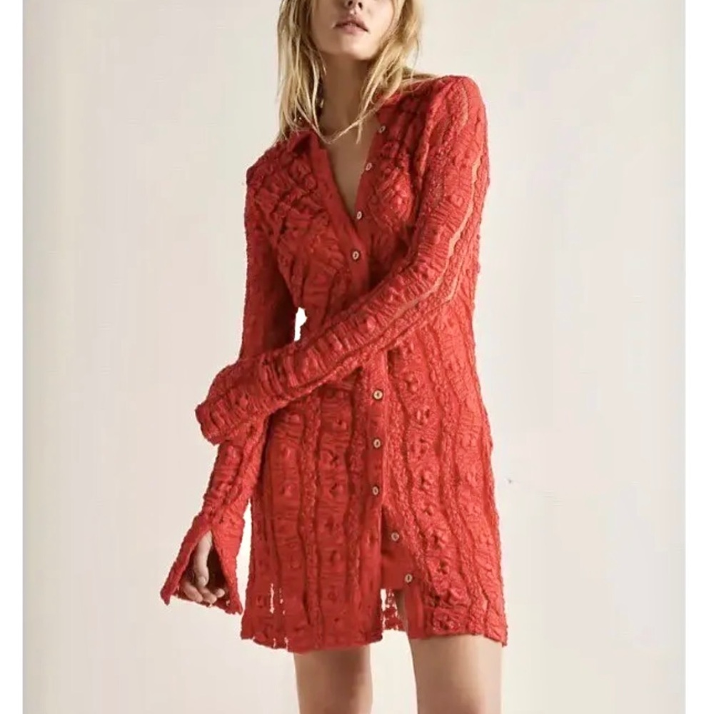 Free People Dresses Free People Shayla Lace Mini Dress. size L. NWOT